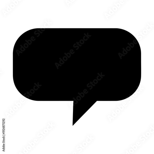 Black speech bubble icon silhouette isolated on white background for communication concepts