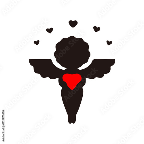  little angel silhouette icon