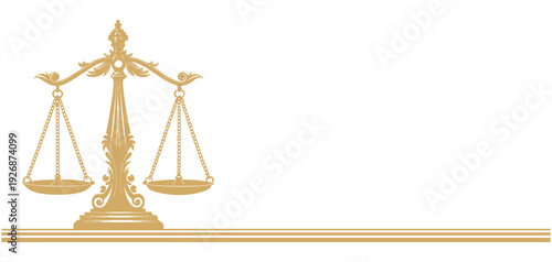 Golden scales of justice of vector
