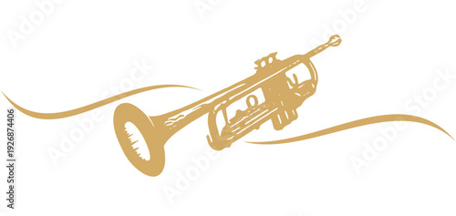 Trumpet isolated on white background