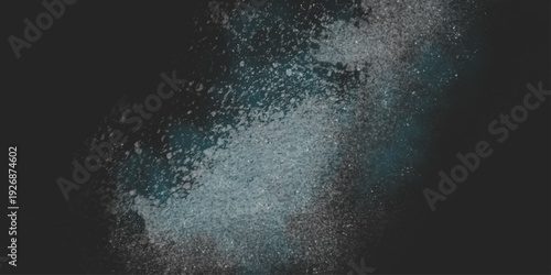 Abstract design of white powder cloud isolated on black, dark background. abstract white powder explosion. Particles cloud screen saver, wallpaper. Milky Way shot with blue atmosphere.
