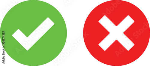 Visual representation of correct and incorrect indicators with check and cross marks