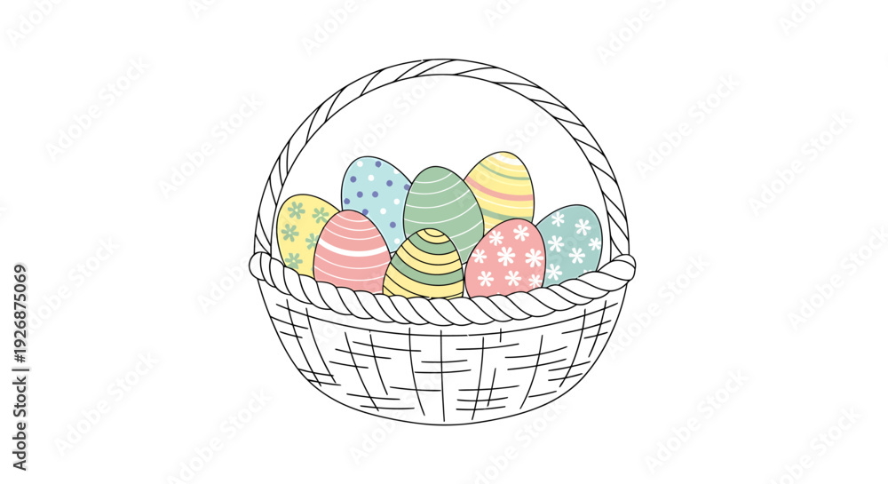 Fototapeta premium Easter Eggs in Basket