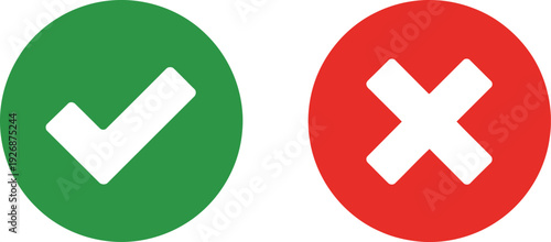 Visual representation of approval and disapproval using check and cross marks