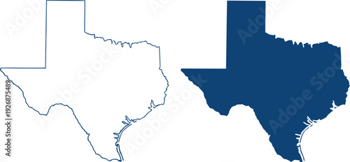 Comparison of texas outline with and without highlighted state region