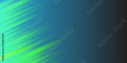 Abstract Green Blue Halftone Gradient Background With Dynamic Diagonal Dots and Modern Texture