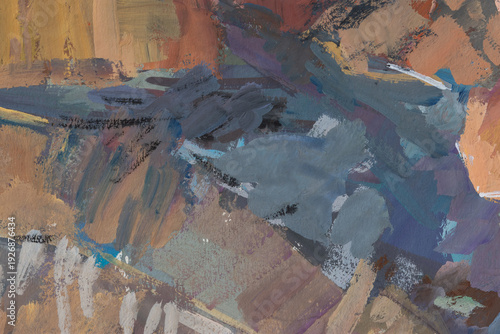 Wallpaper Mural Abstract beige-brown art background. A horizontal multicolored banner. The modern art of painting. A fragment of the painting. Gouache sketch on paper. Layout for the design of websites, notebooks Torontodigital.ca