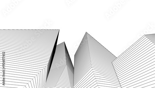 abstract architecture city 3d illustration