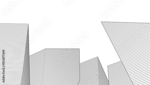 abstract architecture city 3d illustration