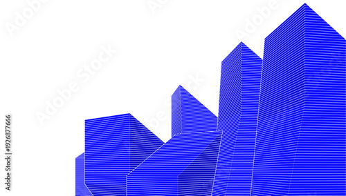 abstract architecture city 3d illustration