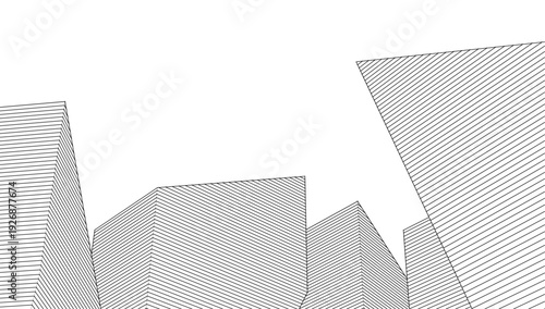 abstract architecture city 3d illustration