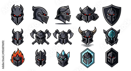 Collection of Fantasy Helmets and Shields.