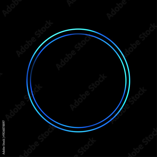 Glassy blue glowing neon effect light silhouette illustrator with black background 