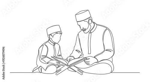 Father and son reading together a heartwarming family moment silhouette