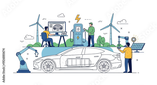 Electric Vehicle Development and Sustainable Energy Integration.