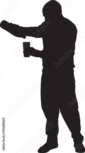 vector, Silhouette of a man pouring a glass water