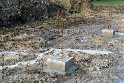 Colonne semelle de fondation béton armé