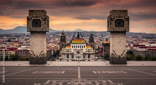 Monumental Architecture Palacio Bellas Artes Mexico City