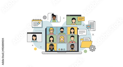 Online Meeting Conference Call Video Chat.