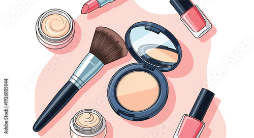 Makeup products and cosmetics for beauty routine