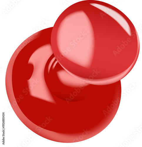 Push Pin, Drawing Pin & Thumbtack Vector for Isolated Map Marker, Office Stationery & Memo Highlight