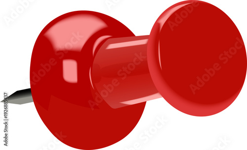 Push Pin, Drawing Pin & Thumbtack Vector for Isolated Map Marker, Office Stationery & Memo Highlight