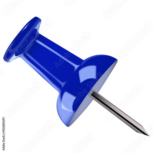 Push Pin, Drawing Pin & Thumbtack Vector for Isolated Map Marker, Office Stationery & Memo Highlight