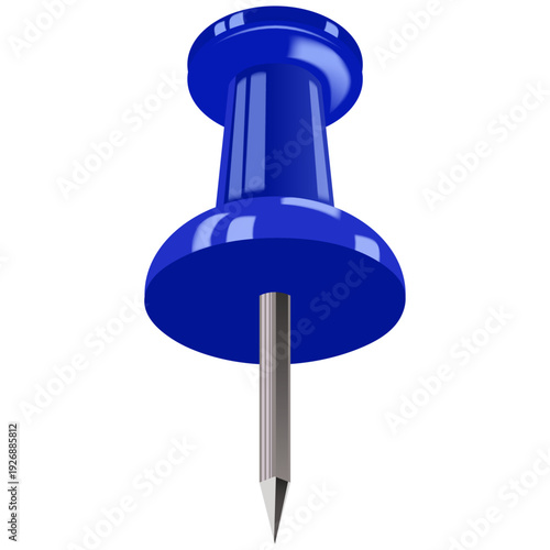 Push Pin, Drawing Pin & Thumbtack Vector for Isolated Map Marker, Office Stationery & Memo Highlight