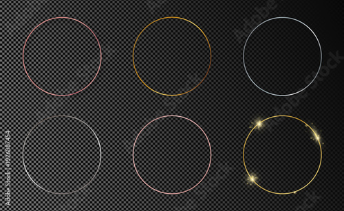 Set of six circle frames