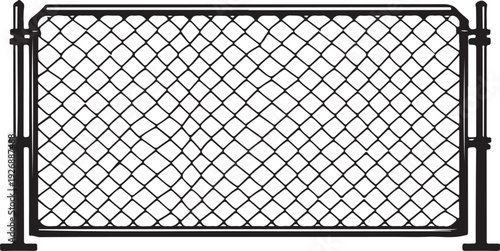 Steel Chain Link Fence Silhouette