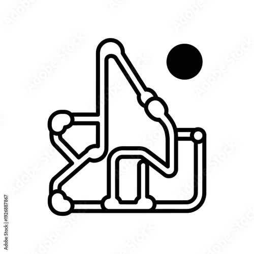 Hand drawn paperclip icon isolated on white minimalist office supply vector illustration