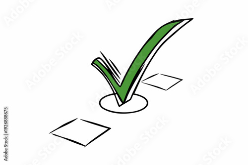 A green checkmark icon in a simple, flat design style, symbolizing approval and confirmation.