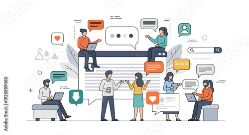 People interacting with each other using technology and social media platforms.