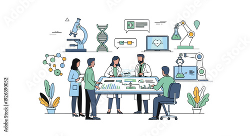 Scientists Collaborating in Modern Laboratory with Advanced Technology.
