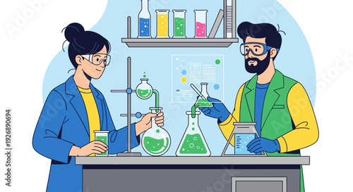 Scientists working in a laboratory conducting experiments.