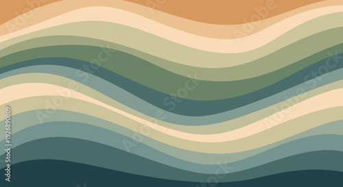 Wavy layered abstract background with earthy tones and soothing colors.