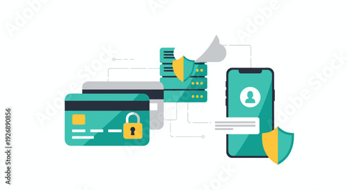 Secure Online Transactions and Digital Payment Security Concept.