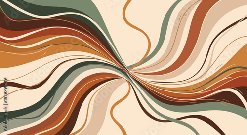 Abstract wavy lines in earthy tones creating a dynamic background.
