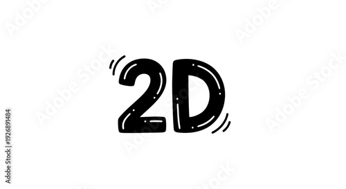 2D text logo design element on white background.