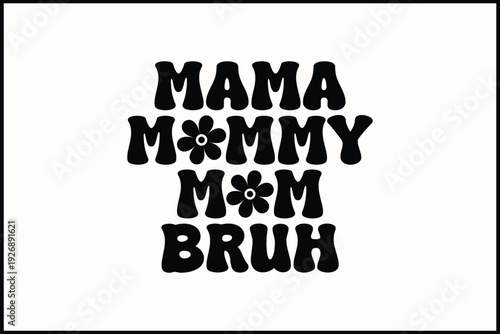 About Mama Retro T-Shirt Design