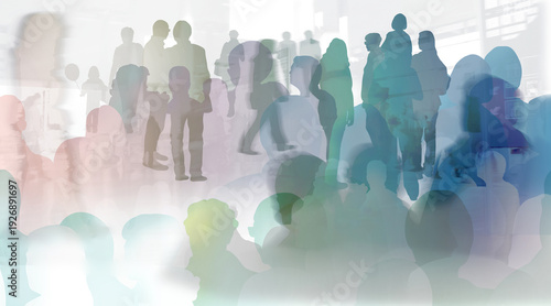 menschen bewegung alltag silhouetten farbig grafik konturen familie kinder eltern senioren opa oma