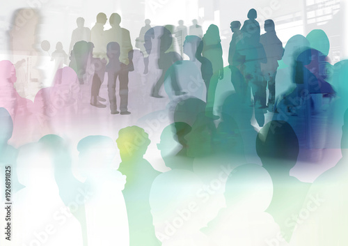 menschen bewegung alltag silhouetten farbig grafik familie kinder eltern senioren