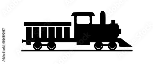 Black train silhouette,cargo wagons silhouette,rail car,passenger train vector illustration