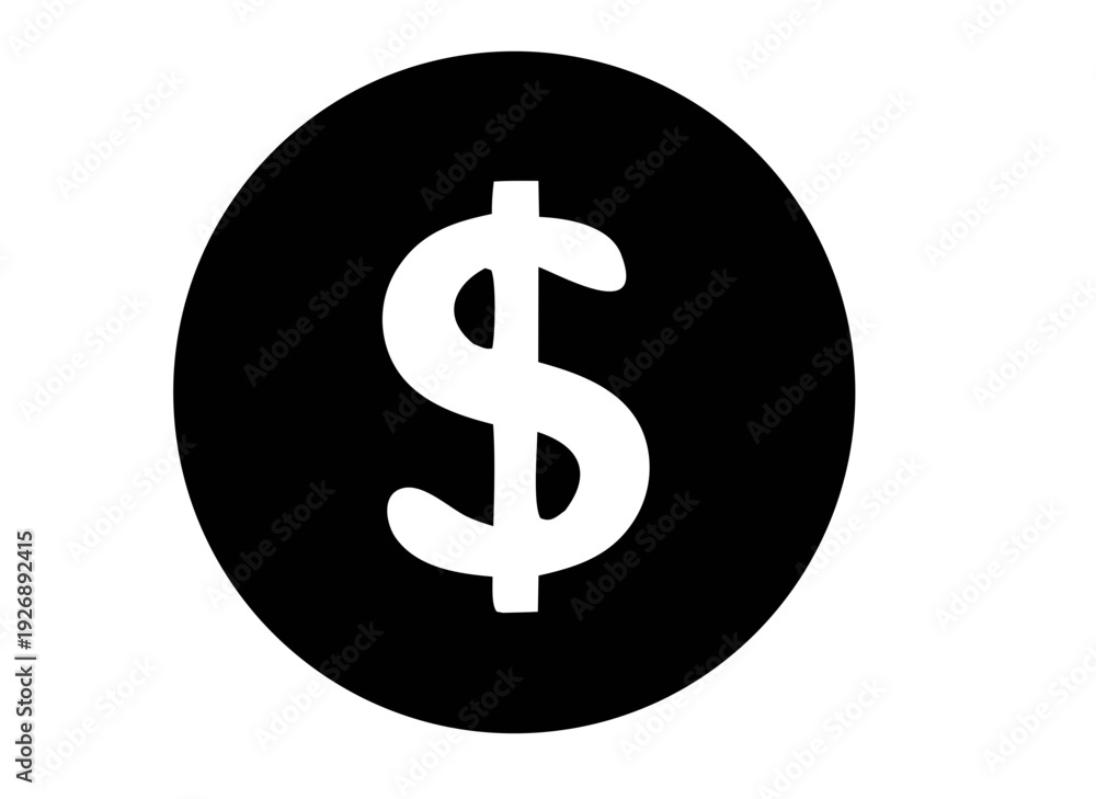 Obraz premium Finance and money silhouette icon,money jar, dollar coin circle, coin stack silhouette vector