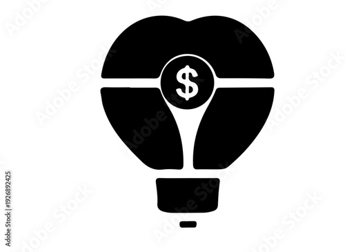 Black financial and business silhouette icon