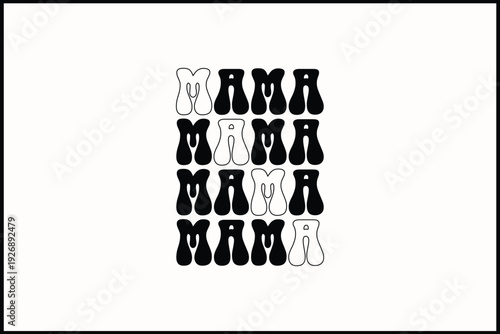 About Mama Retro T-Shirt Design