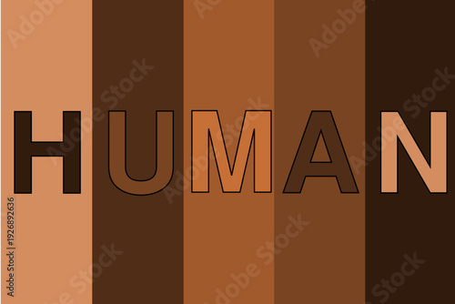 "Human" en lettres dégradées