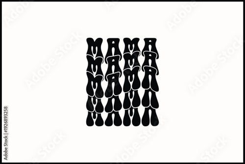 About Mama Retro T-Shirt Design