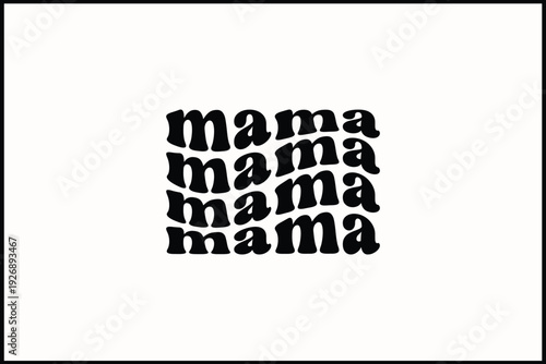 About Mama Retro T-Shirt Design
