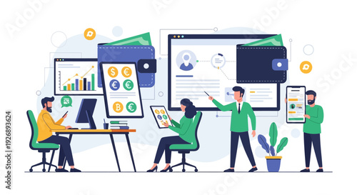 Team collaborating on financial growth and digital strategy.